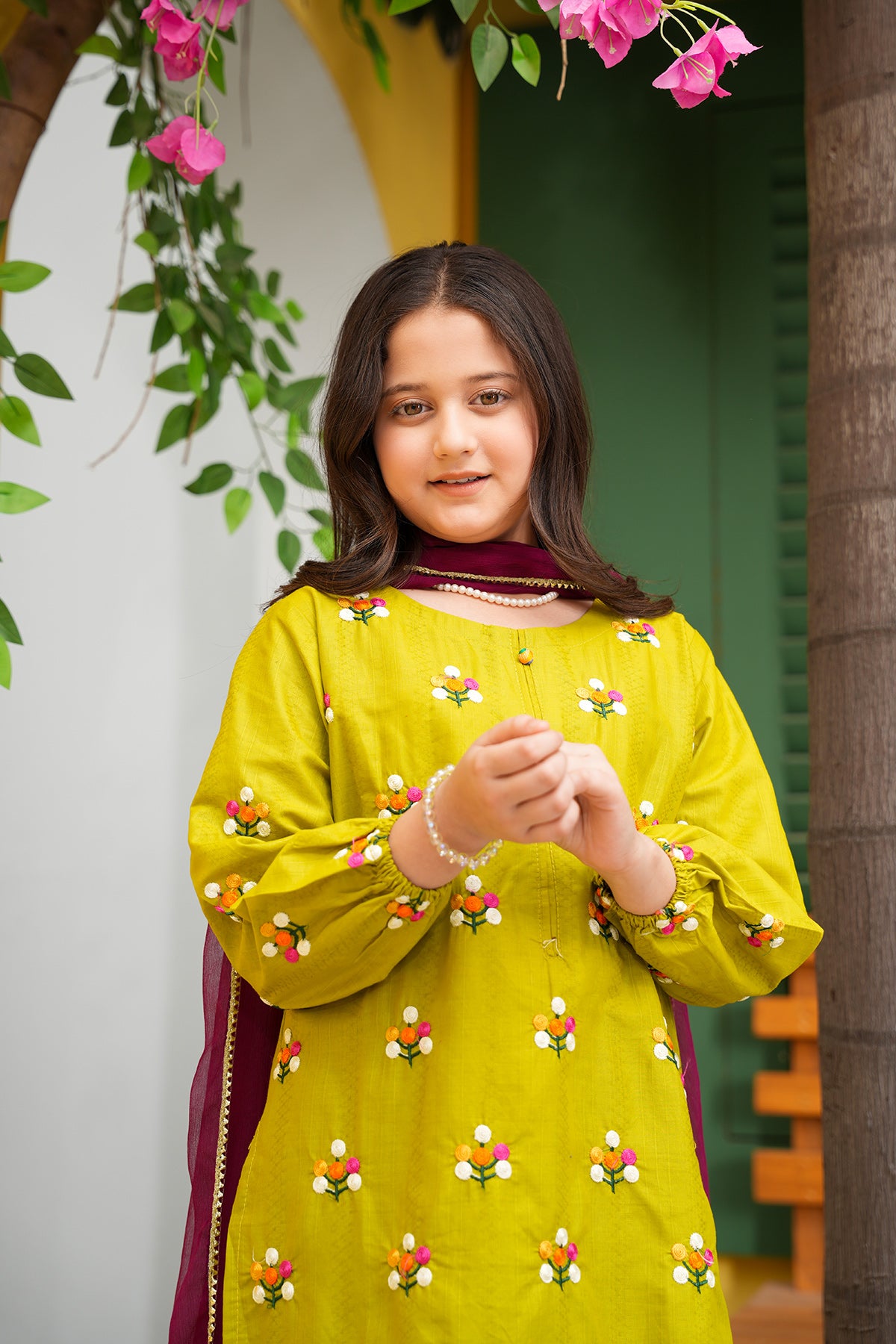 Meher – Lime Zest Embroidered Festive Set