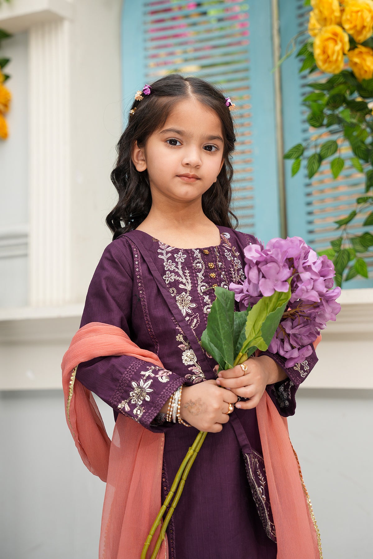 Zoya – Royal Purple Embroidered Festive 4-Pc Set