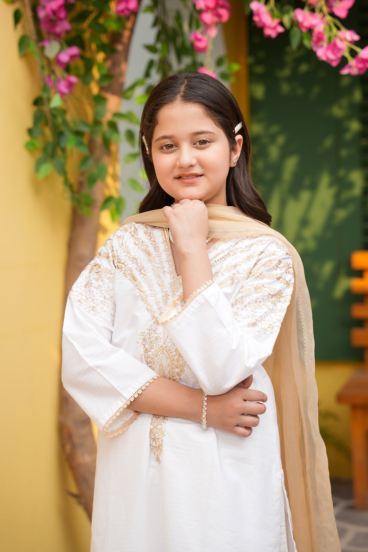 Noor – Ivory Gold Heavily Embroidered Formal Set