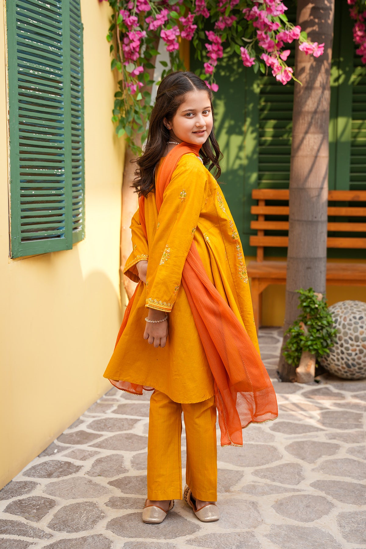 Zarsanga – Mustard Gold Flared Festive Set
