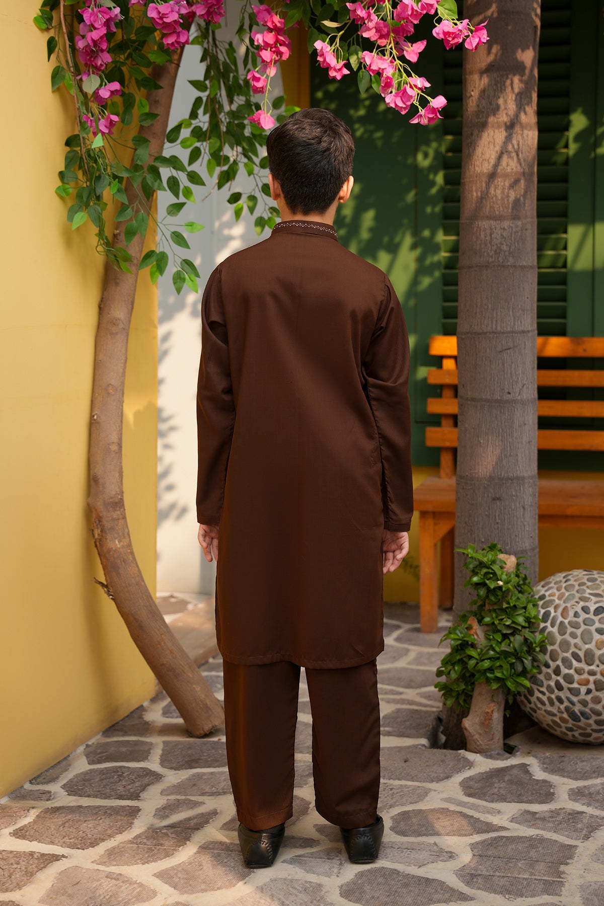Zayd – Cocoa Brown Embroidered Heritage Set