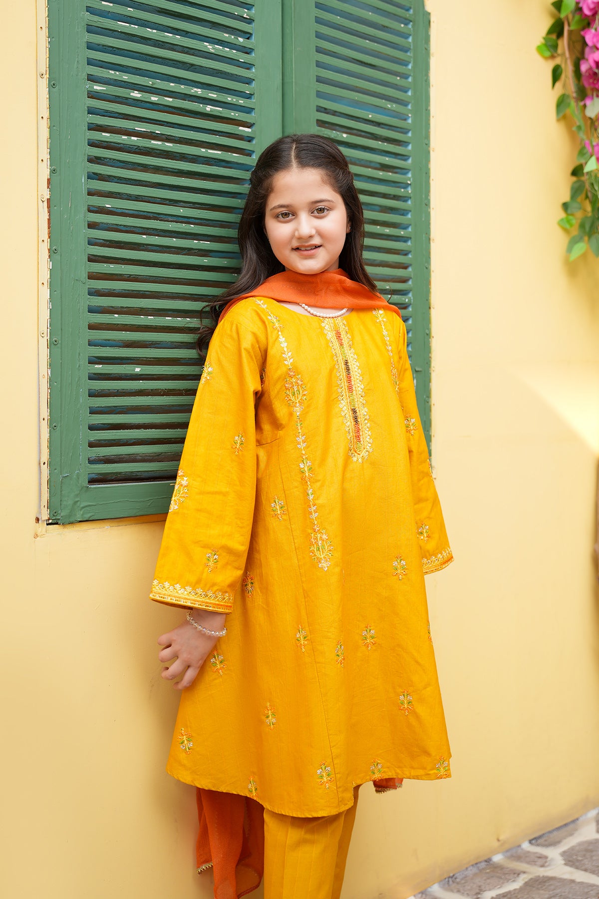 Zarsanga – Mustard Gold Flared Festive Set
