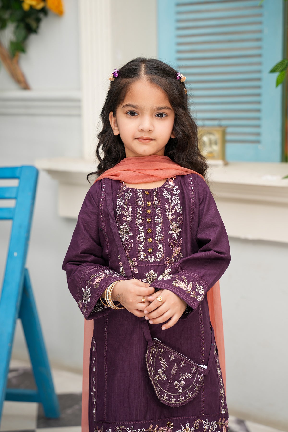 Zoya – Royal Purple Embroidered Festive 4-Pc Set