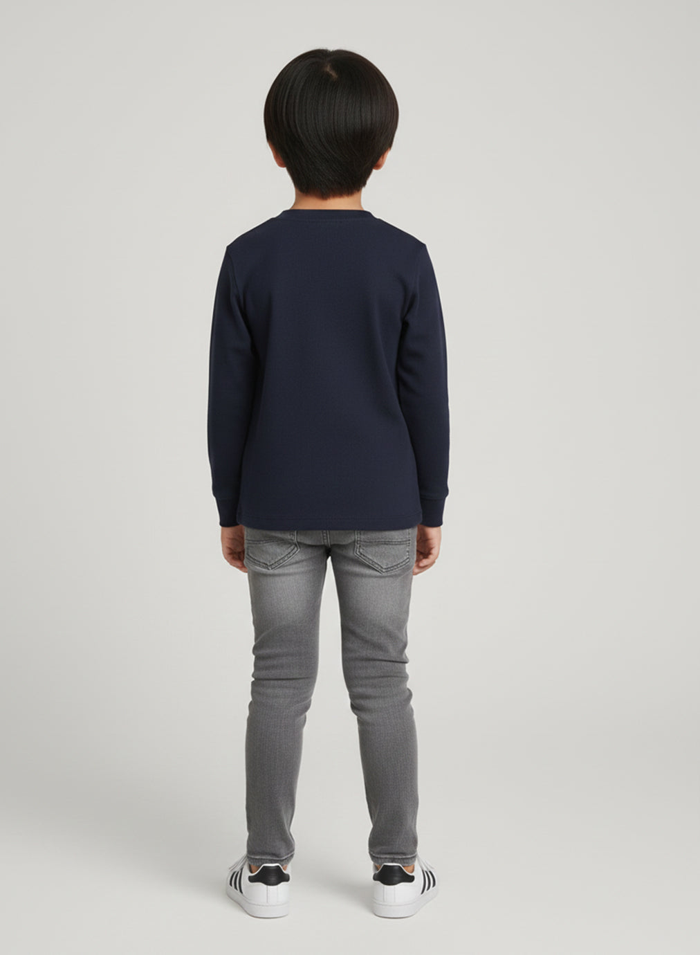 Navy Patch Sweat Shirt