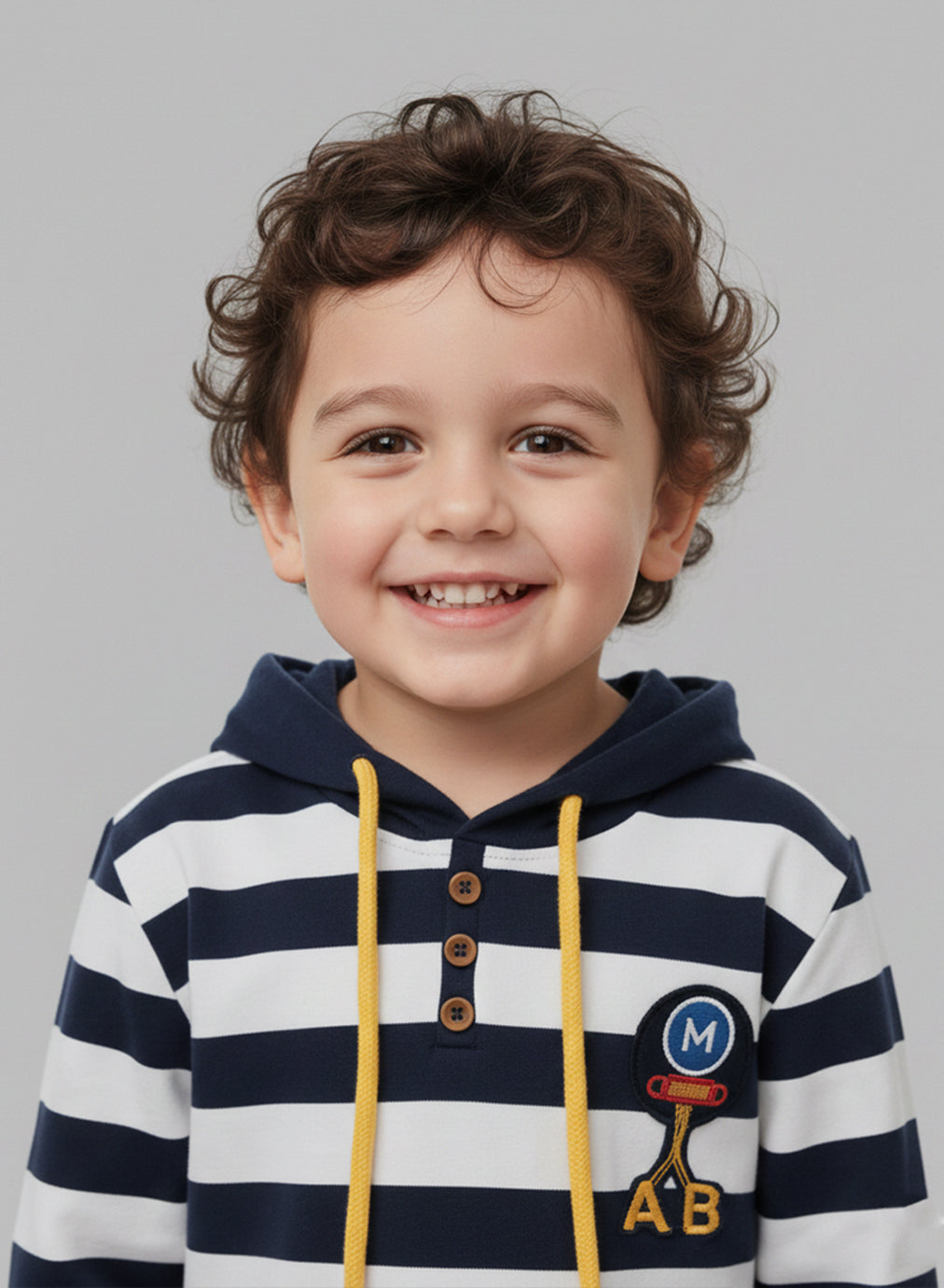 Dark Blue and White Striped Hoodie