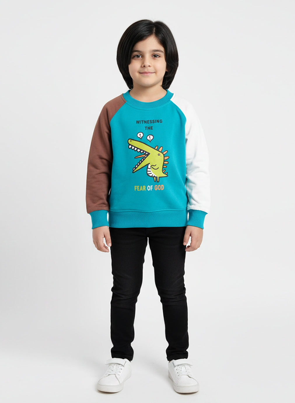 Dino Pop Sweatshirt – Blue Mix