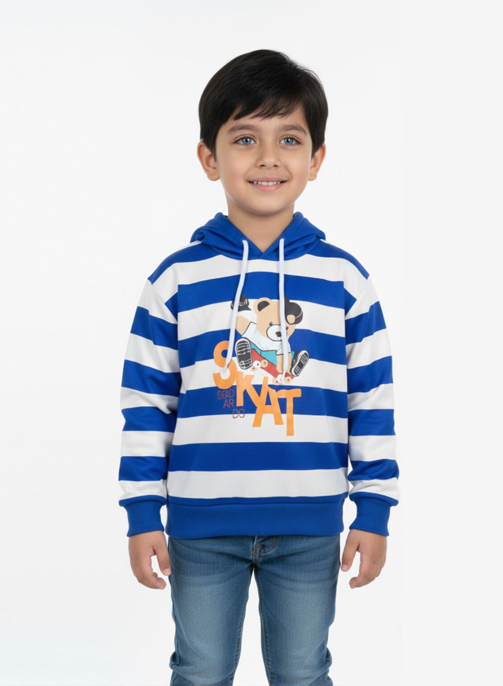 SkateBear Hoodie – Ocean Stripe